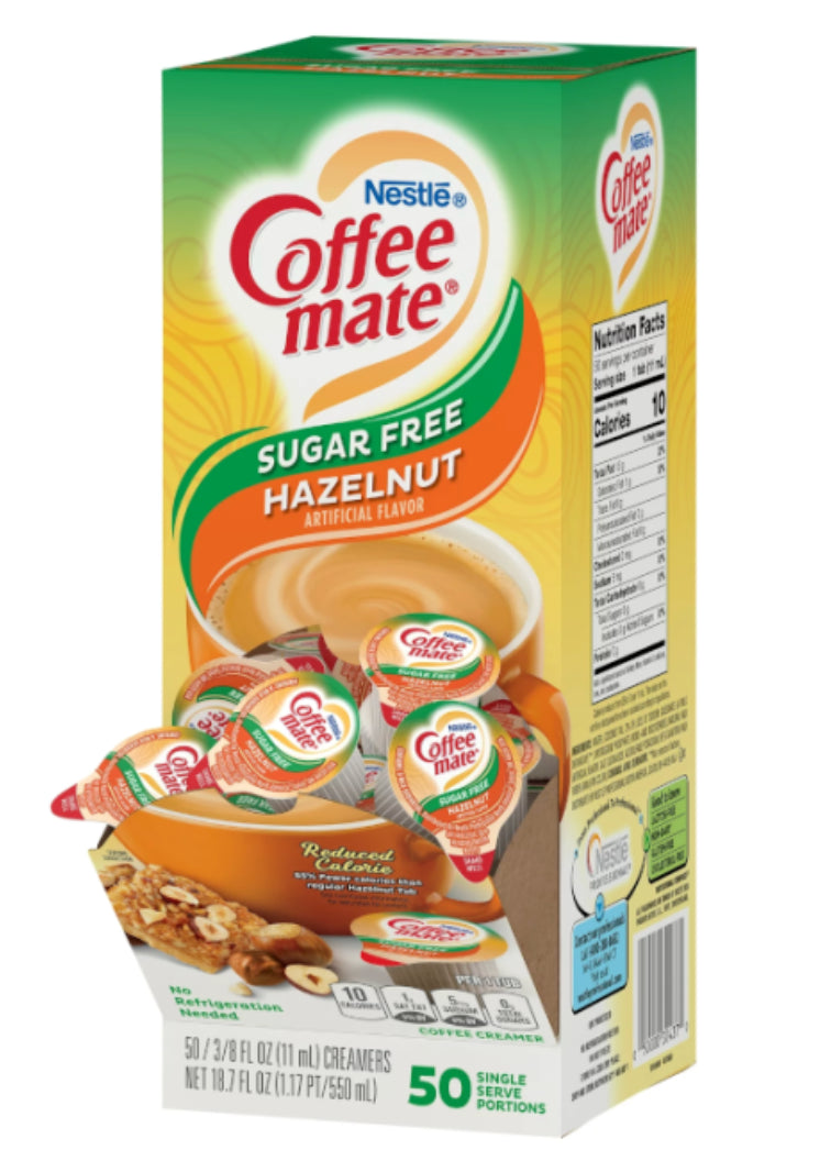 Coffee Mate Hazelnut Zero Sugar 50 Count
