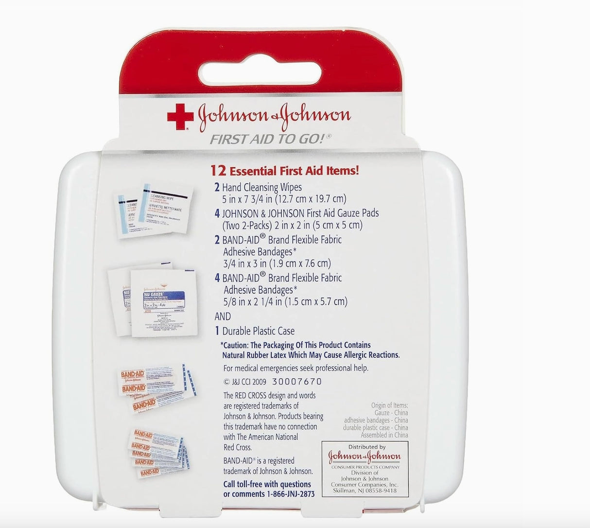 Johnson & Johnson 12 Piece First Aid Travel Pack