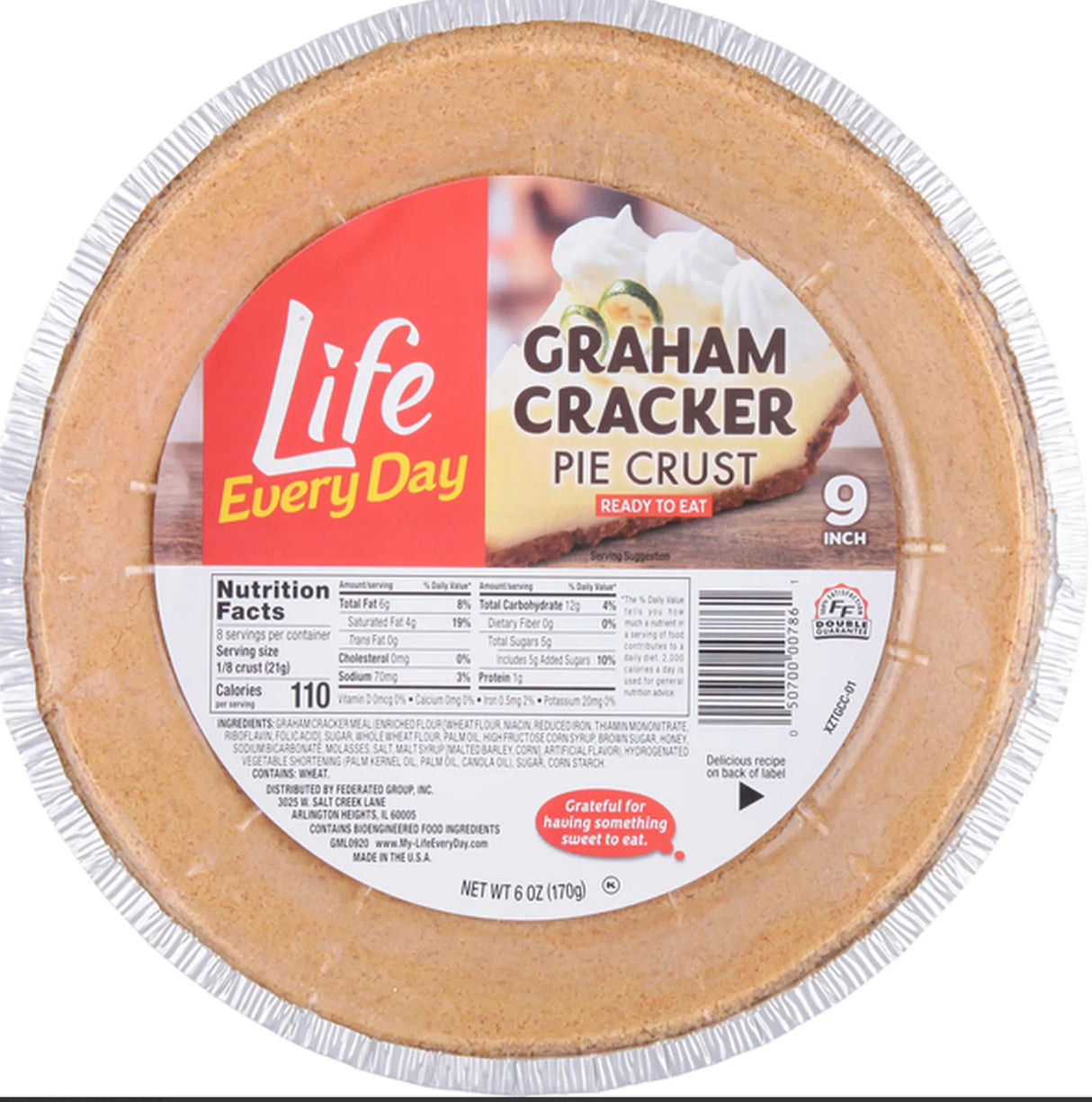 Life Everyday Graham Cracker Pie Crust