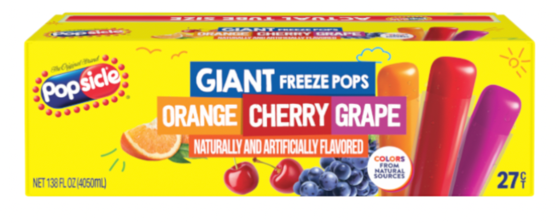 Giant Popsicles Orange, Cherry & Grape