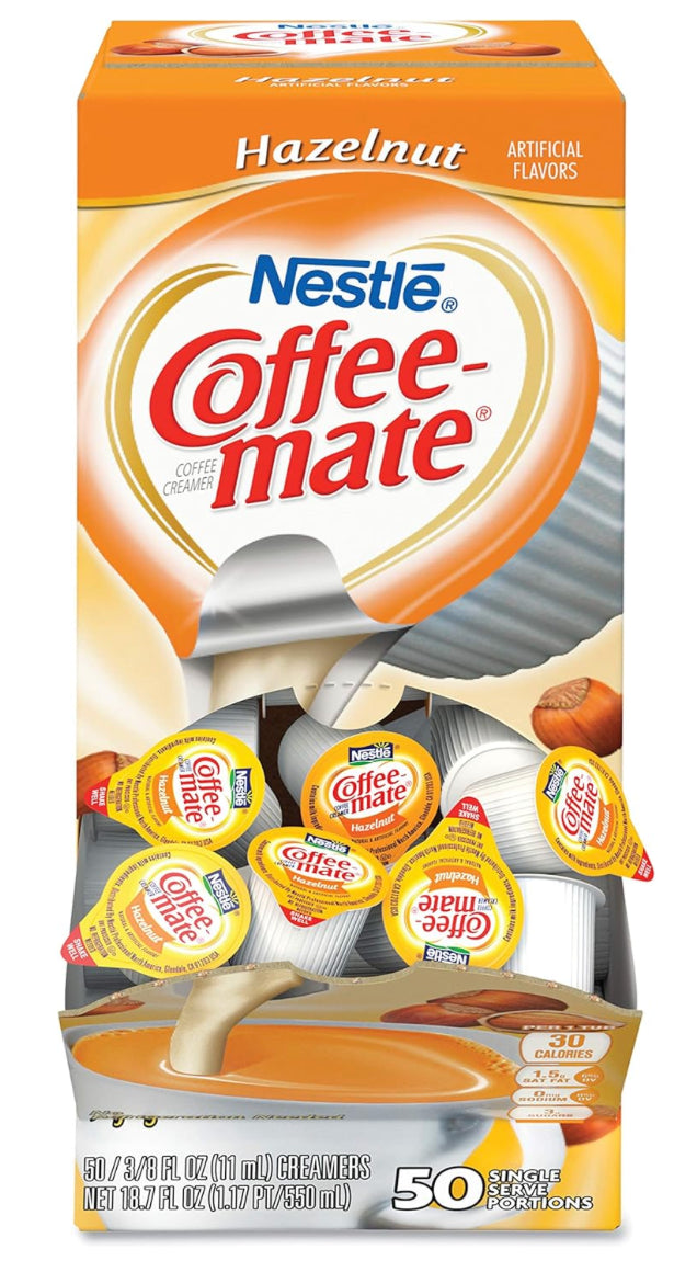 Coffee-Mate Hazelnut Liquid Coffee Creamer Single Serve 50 count